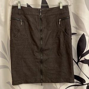 Dalia Collection charcoal skirt 8 zip up